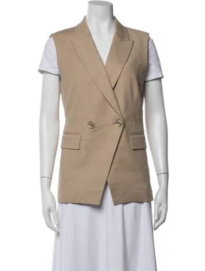 Pre-owned Veronica Beard Linen Blazer In Neutral