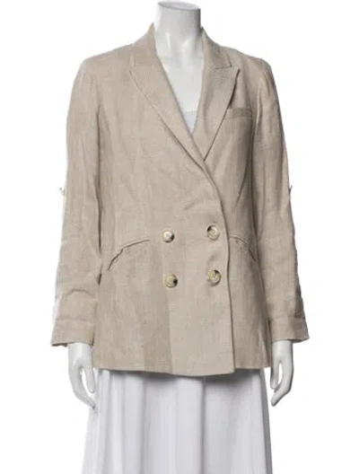 Pre-owned Veronica Beard Linen Blazer In Neutrals