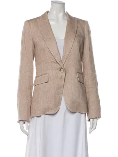 Pre-owned Veronica Beard Linen Blazer In Neutrals