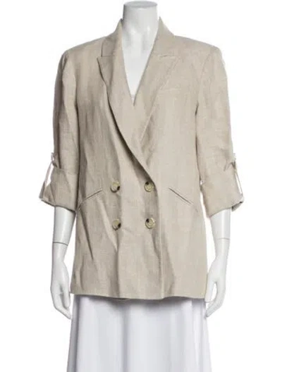 Pre-owned Veronica Beard Linen Blazer In Neutrals
