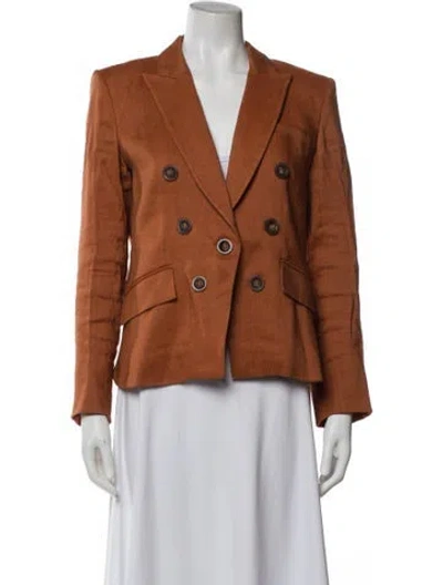 Pre-owned Veronica Beard Linen Blazer In Orange