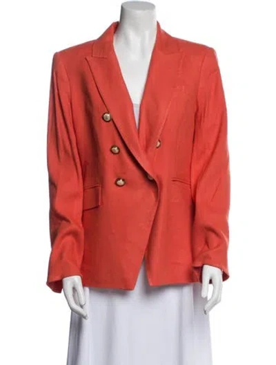 Pre-owned Veronica Beard Linen Blazer In Orange