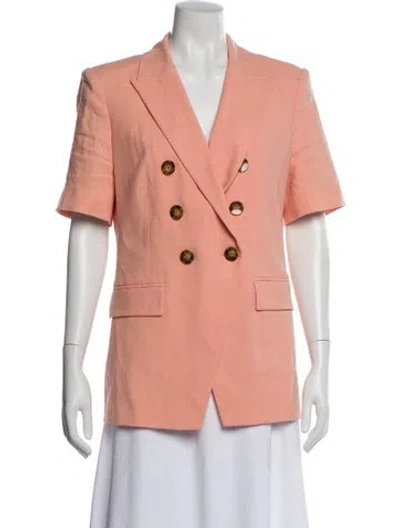 Pre-owned Veronica Beard Linen Blazer In Orange