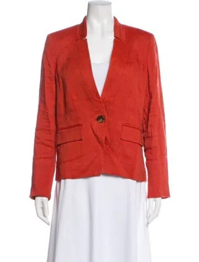 Pre-owned Veronica Beard Linen Blazer In Orange