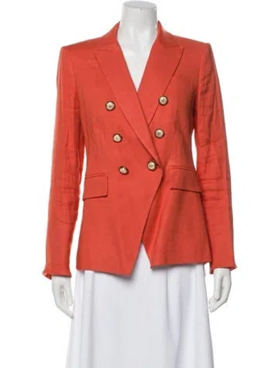 Pre-owned Veronica Beard Linen Blazer In Orange