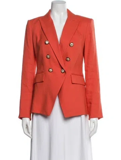Pre-owned Veronica Beard Linen Blazer In Orange