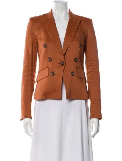 Pre-owned Veronica Beard Linen Blazer In Orange