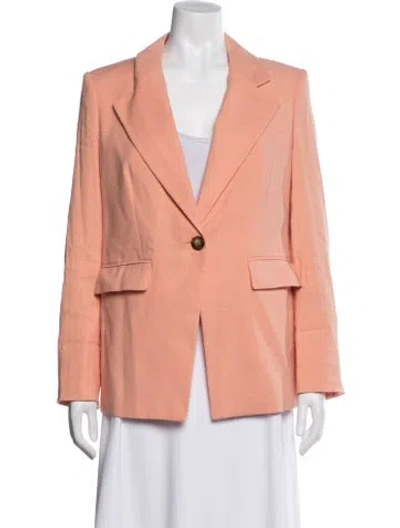 Pre-owned Veronica Beard Linen Blazer In Orange