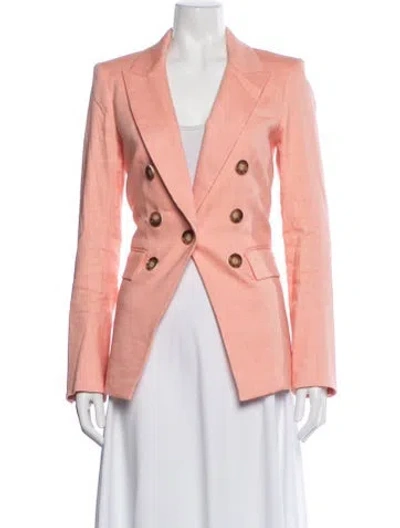 Pre-owned Veronica Beard Linen Blazer In Orange