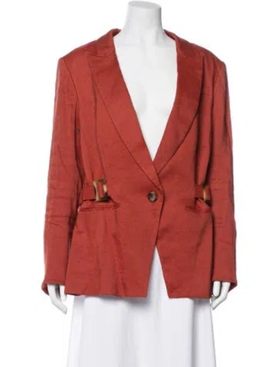 Pre-owned Veronica Beard Linen Blazer In Orange