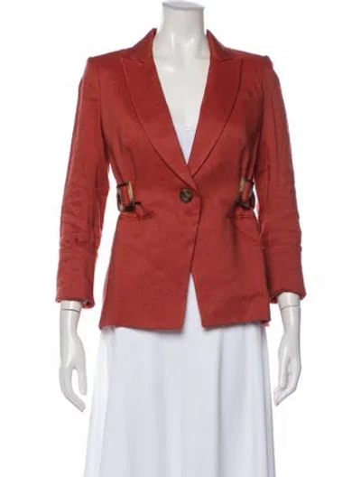 Pre-owned Veronica Beard Linen Blazer In Orange