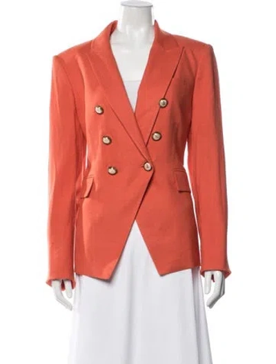 Pre-owned Veronica Beard Linen Blazer In Orange