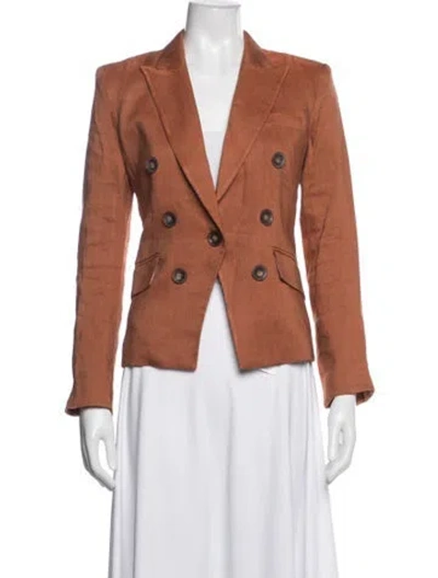 Pre-owned Veronica Beard Linen Blazer In Orange