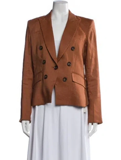 Pre-owned Veronica Beard Linen Blazer In Orange