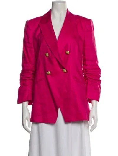 Pre-owned Veronica Beard Linen Blazer In Pink