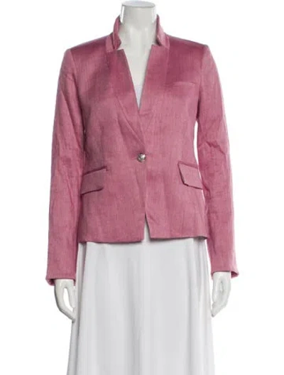 Pre-owned Veronica Beard Linen Blazer In Pink
