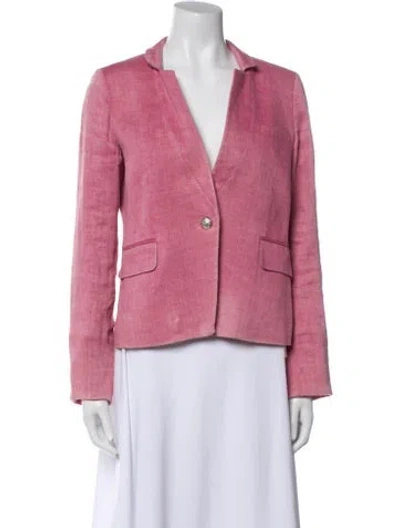 Pre-owned Veronica Beard Linen Blazer In Pink