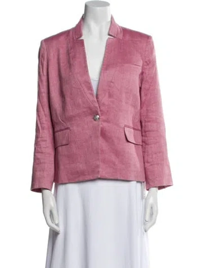 Pre-owned Veronica Beard Linen Blazer In Pink