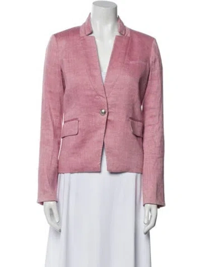 Pre-owned Veronica Beard Linen Blazer In Pink