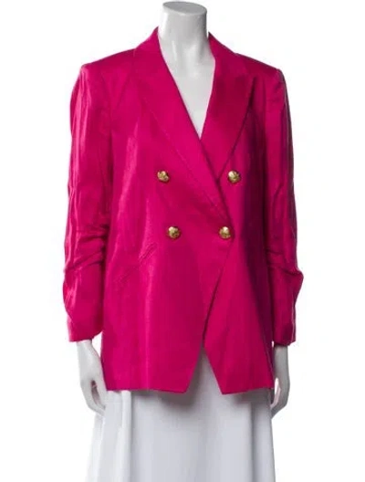 Pre-owned Veronica Beard Linen Blazer In Pink