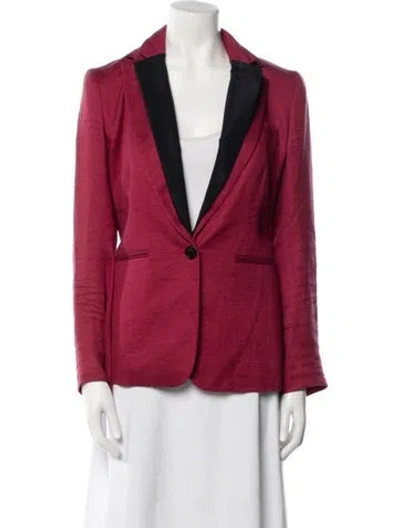 Pre-owned Veronica Beard Linen Blazer In Pink