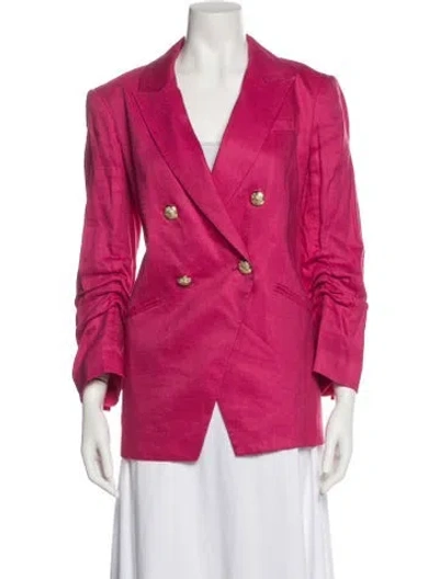 Pre-owned Veronica Beard Linen Blazer In Pink