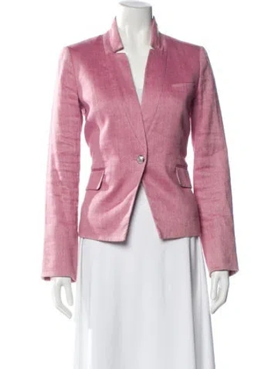 Pre-owned Veronica Beard Linen Blazer In Pink