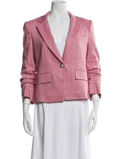 Pre-owned Veronica Beard Linen Blazer In Pink