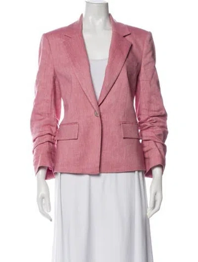 Pre-owned Veronica Beard Linen Blazer In Pink