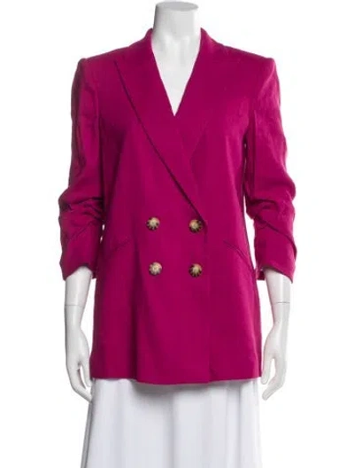 Pre-owned Veronica Beard Linen Blazer In Pink