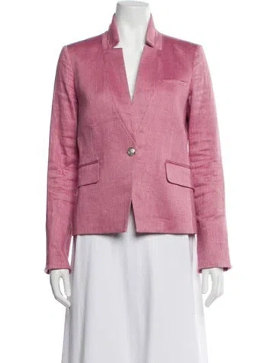 Pre-owned Veronica Beard Linen Blazer In Pink