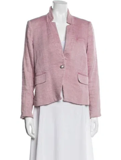 Pre-owned Veronica Beard Linen Blazer In Pink