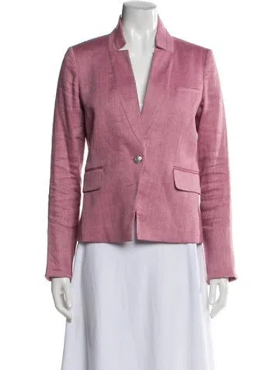 Pre-owned Veronica Beard Linen Blazer In Pink