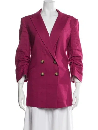 Pre-owned Veronica Beard Linen Blazer In Pink
