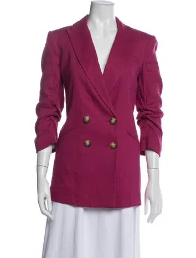 Pre-owned Veronica Beard Linen Blazer In Pink