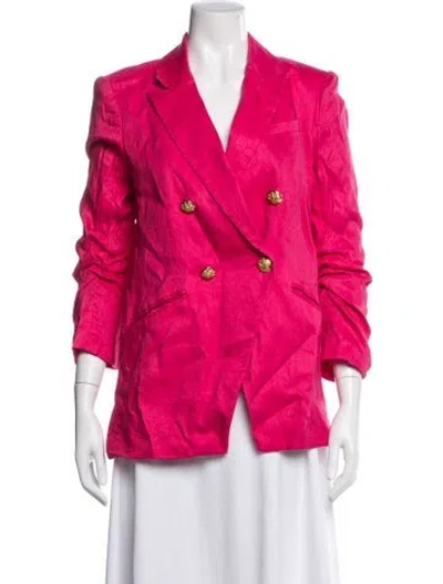 Pre-owned Veronica Beard Linen Blazer In Pink