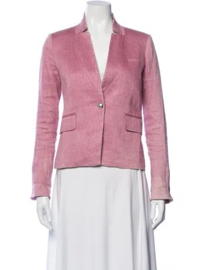 Pre-owned Veronica Beard Linen Blazer In Pink