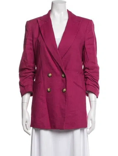 Pre-owned Veronica Beard Linen Blazer In Pink
