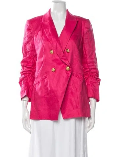 Pre-owned Veronica Beard Linen Blazer In Pink