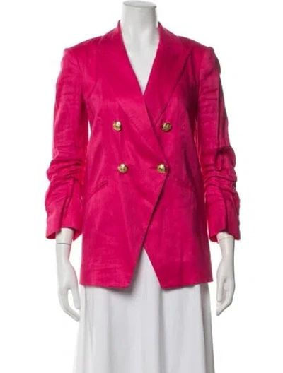 Pre-owned Veronica Beard Linen Blazer In Pink