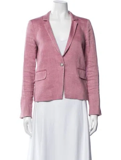Pre-owned Veronica Beard Linen Blazer In Pink