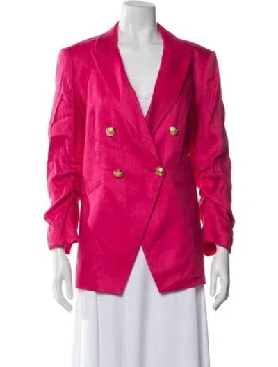 Pre-owned Veronica Beard Linen Blazer In Pink
