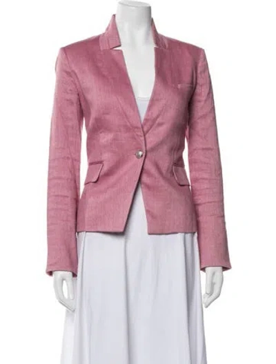 Pre-owned Veronica Beard Linen Blazer In Pink