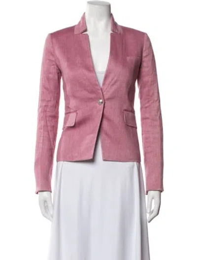 Pre-owned Veronica Beard Linen Blazer In Pink