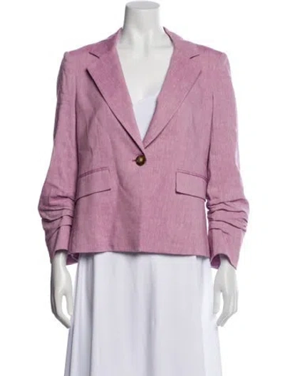 Pre-owned Veronica Beard Linen Blazer In Purple