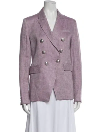 Pre-owned Veronica Beard Linen Blazer In Purple