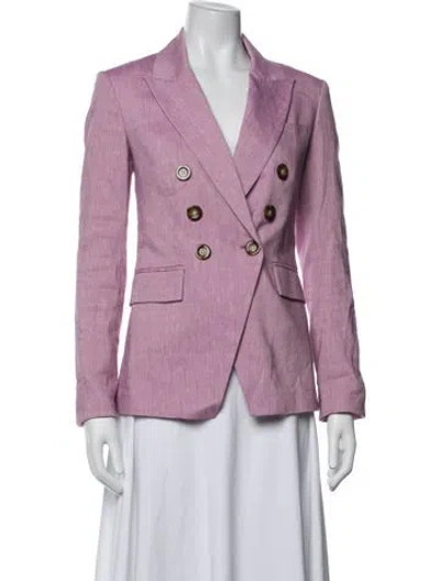 Pre-owned Veronica Beard Linen Blazer In Purple
