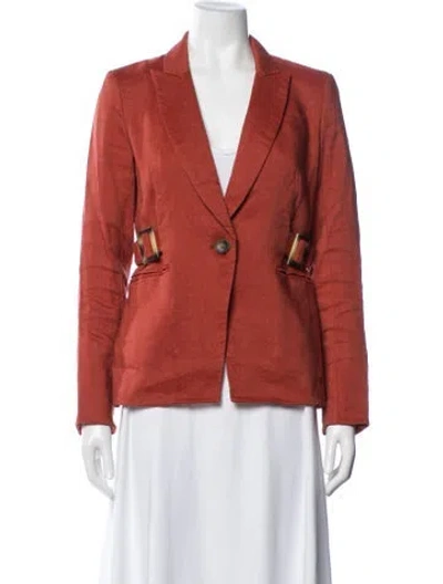 Pre-owned Veronica Beard Linen Blazer In Red