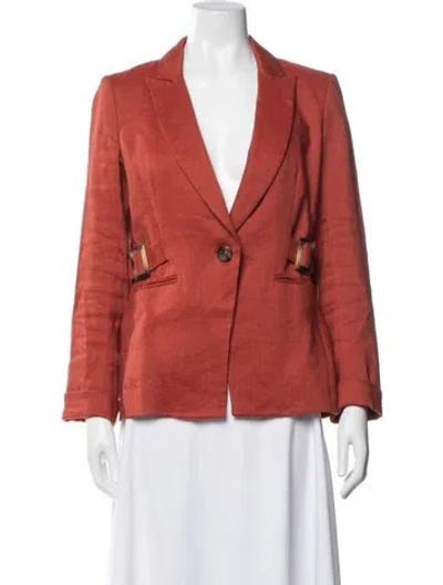 Pre-owned Veronica Beard Linen Blazer In Red