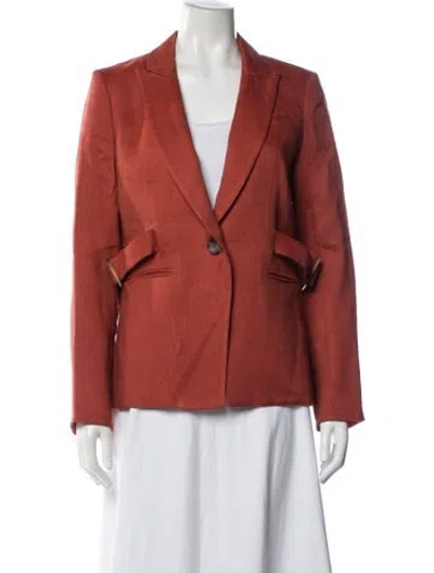 Pre-owned Veronica Beard Linen Blazer In Red